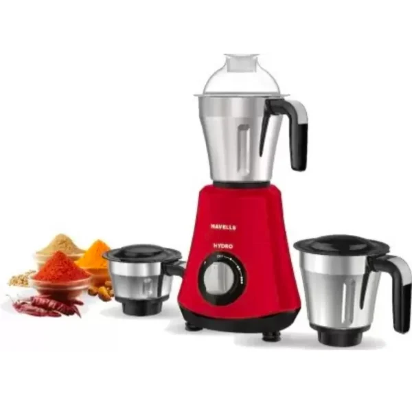 Havells Mixer Grinder HYDRO (3 Jar) Rubby Red Colour