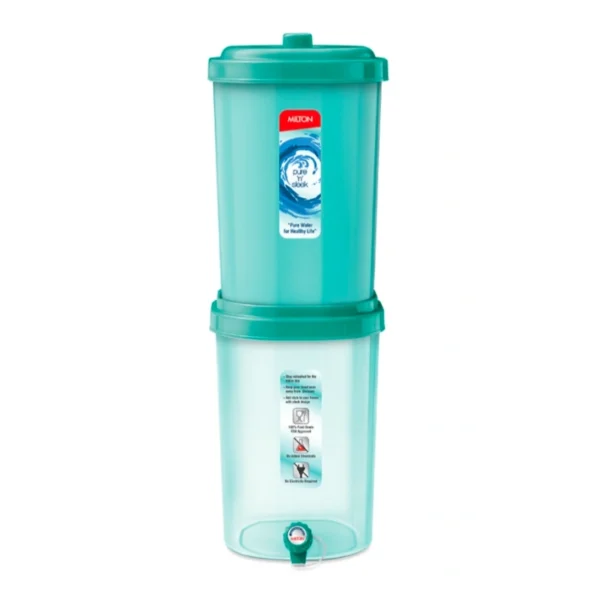 Milton Pure N Sleek 15 Non Insulated Water Filter, 1 Piece, 15L/20L, Blue/Turquoise | BPA Free | Easy to Carry | 2-Stage Purification