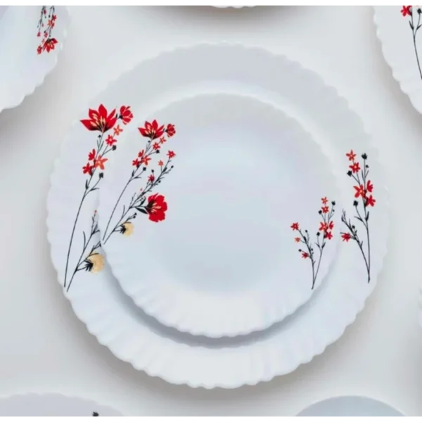 Larah by Borosil Chrys Red Dinner Set - Image 2