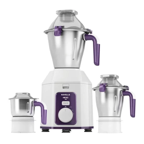 Havells Hexo Mixer Grinder ( 3 Jar, White & Purple Colour)