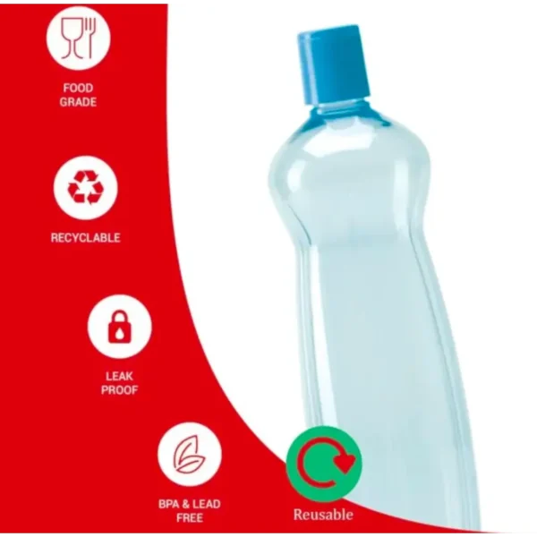 MILTON Pacific 1000 Pet Water Bottles, 1 Litre Each, Set of 6 - Image 2