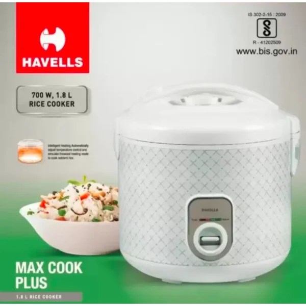 HAVELLS MAX COOK PLUS 1.8 CL RICE COOKER - Image 2